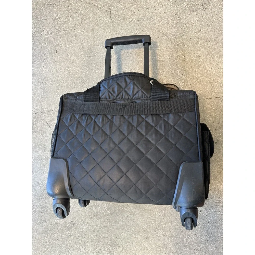 Athalon Rolling Bag Black Multi-Pocket/Zip Weekender Travel Extendable Handle
